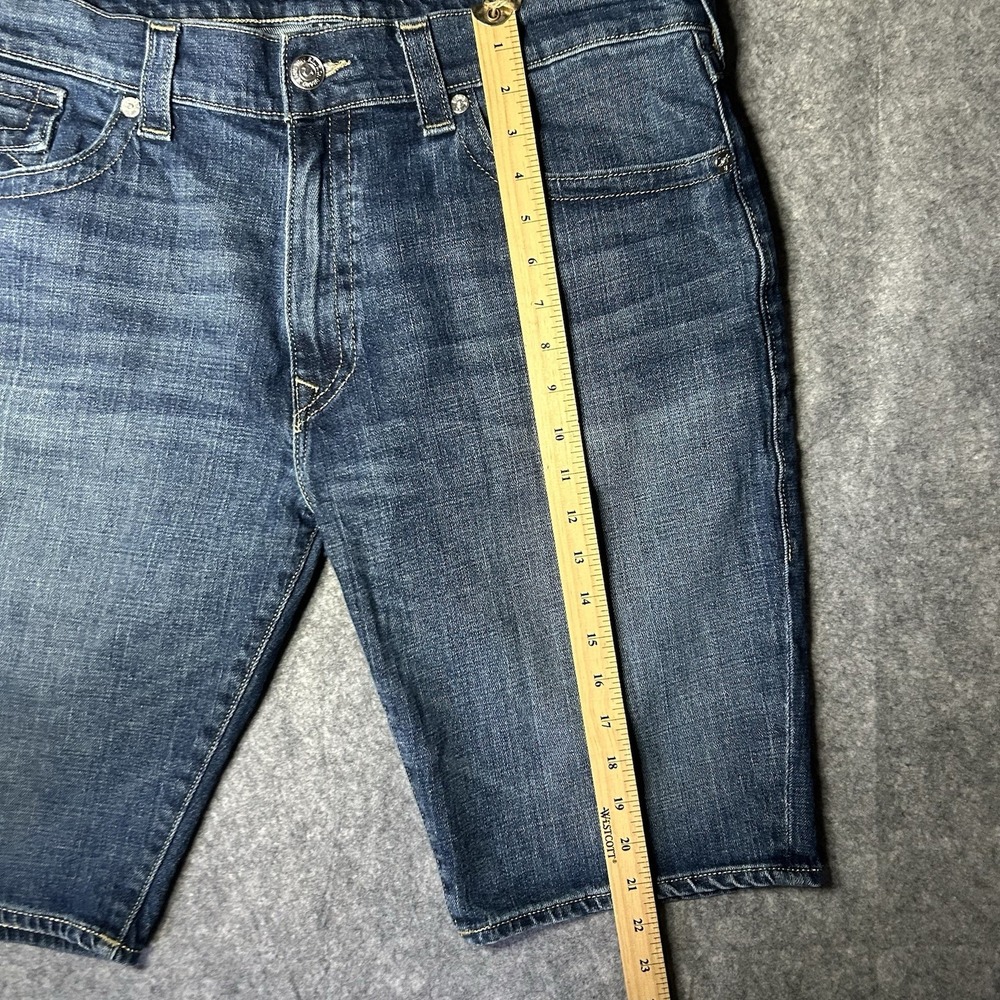 True Religion Men's 38 Geno Relaxed Slim Denim Jorts Shorts Whiskers - Picture 7 of 12